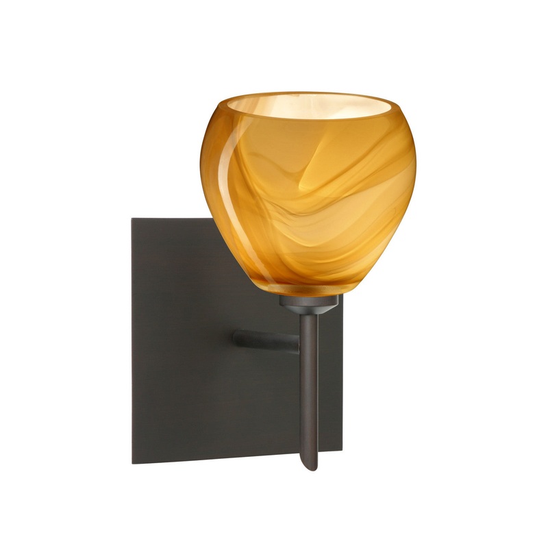 Besa 1SW-5605HN-BR-SQ Tay Tay One Light Wall Sconce Bronze