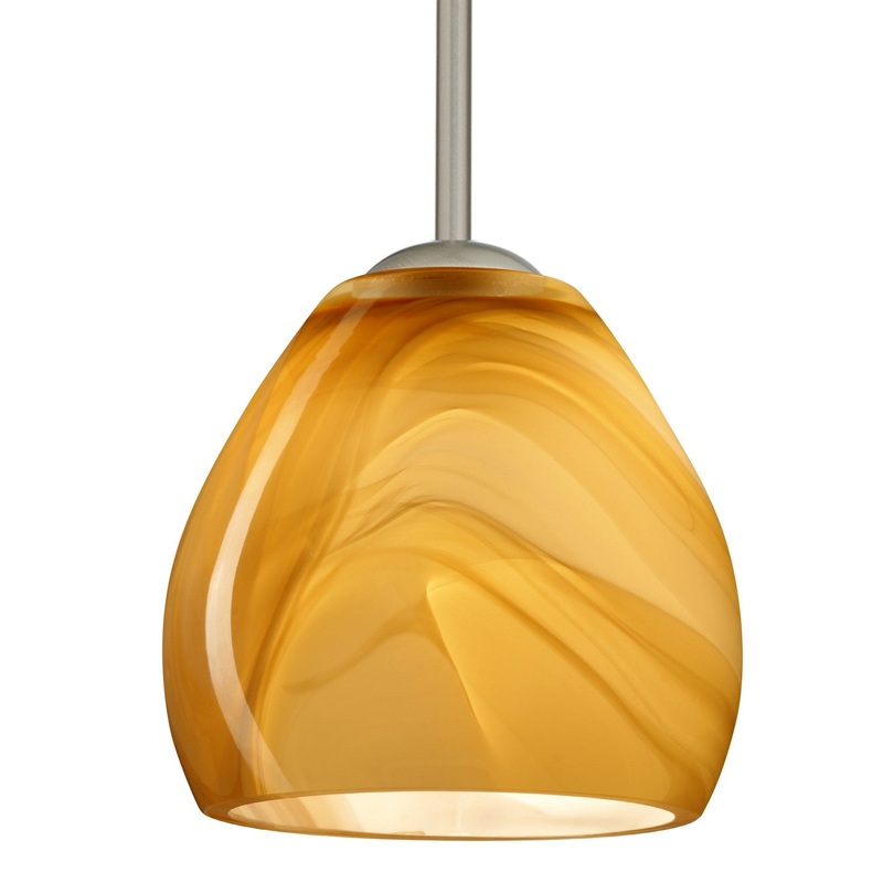 Besa 1TT-4122HN-SN Besa Bolla Stem Pendant One Light Pendant Satin Nickel