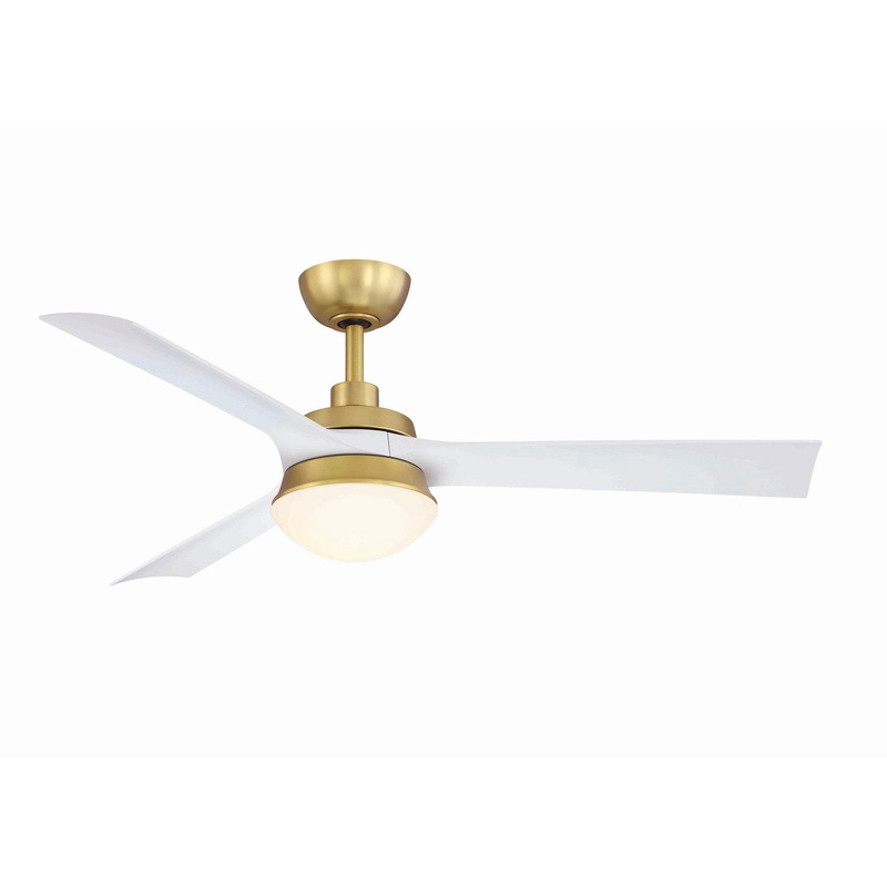 Fanimation FP6807BSMW Barlow 52" Ceiling Fan Brushed Satin Brass