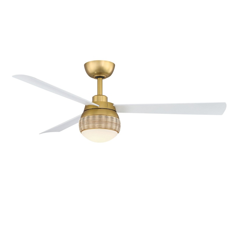 Fanimation FP6837BSMW Paget 52" Ceiling Fan Brushed Satin Brass