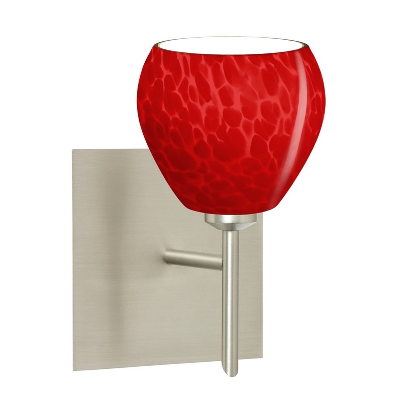 Besa 1SW-5605RC-LED-SN-SQ Besa Tay Tay Mini Sconce with Square Canopy LED Wall Sconce Satin Nickel