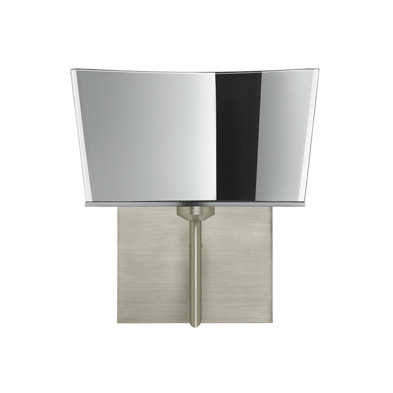 Besa 1SW-6773MR-SN-SQ Groove One Light Wall Sconce Satin Nickel (Discontinued)