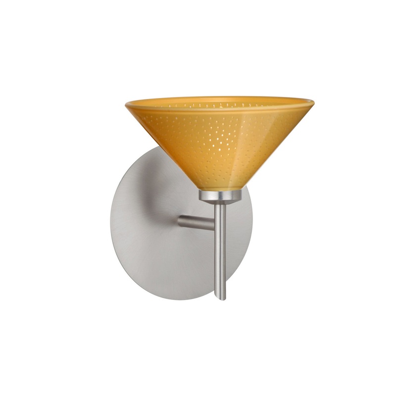 Besa 1SW-282490-SN Kona One Light Wall Sconce Satin Nickel