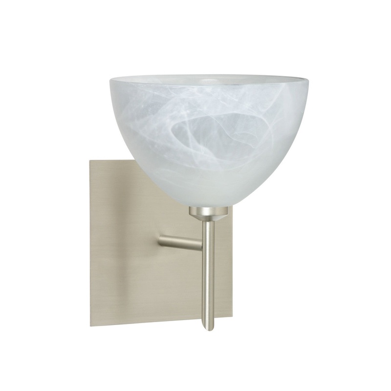 Besa 1SW-467952-SN-SQ Brella One Light Wall Sconce Satin Nickel (Discontinued)