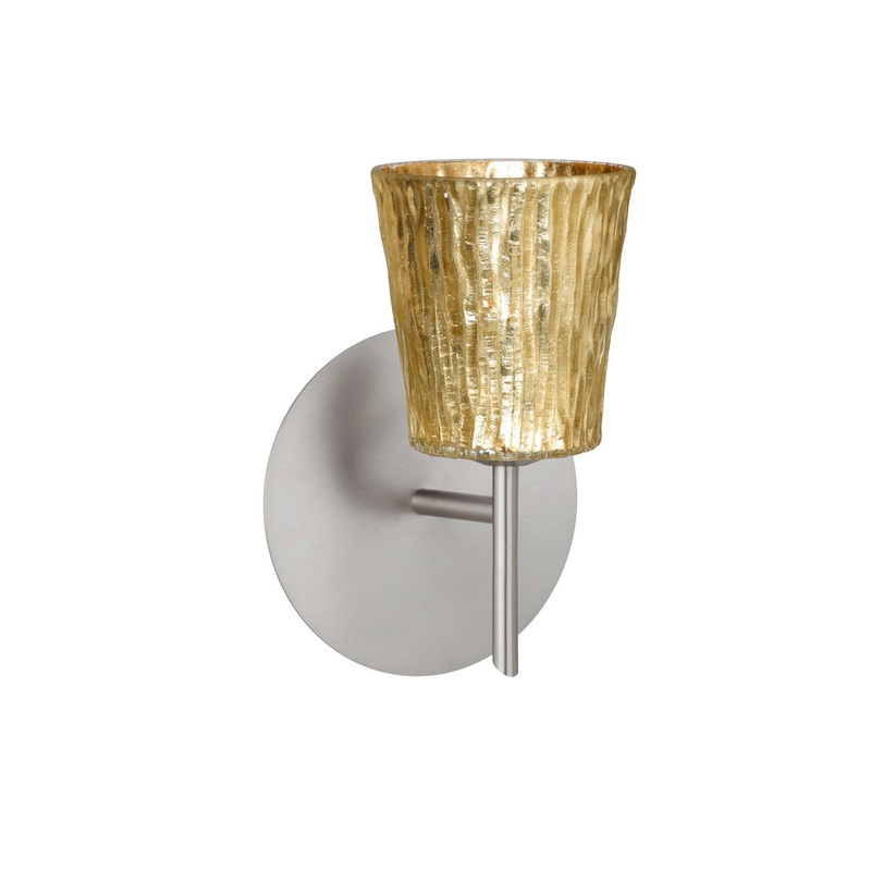 Besa 1SW-5125GF-SN Nico One Light Wall Sconce Satin Nickel
