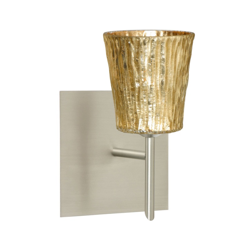 Besa 1SW-5125GF-SN-SQ Nico One Light Wall Sconce Satin Nickel