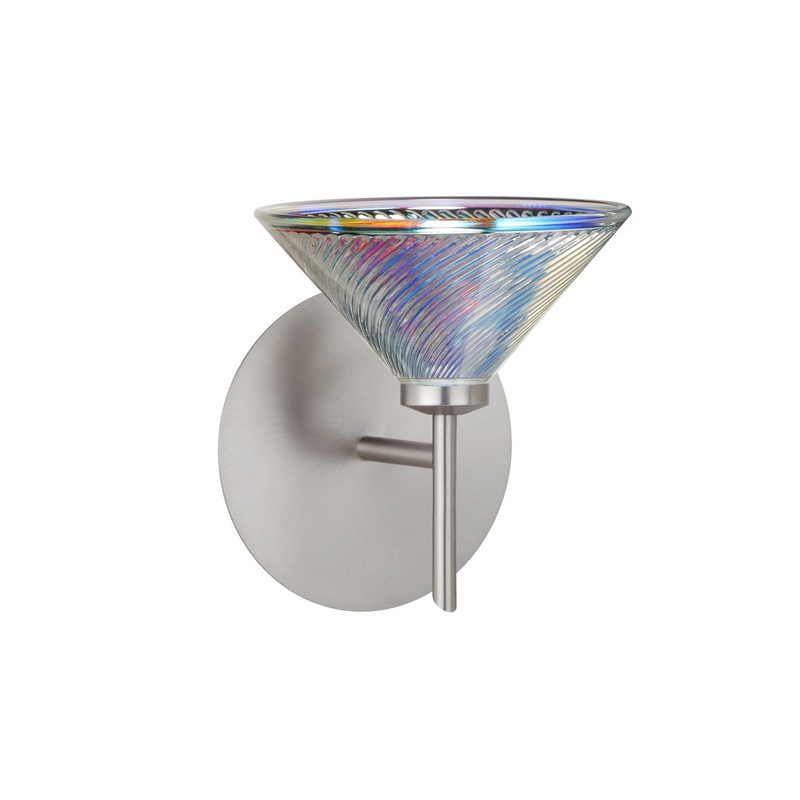 Besa 1SW-550493-SN Kona One Light Wall Sconce Satin Nickel