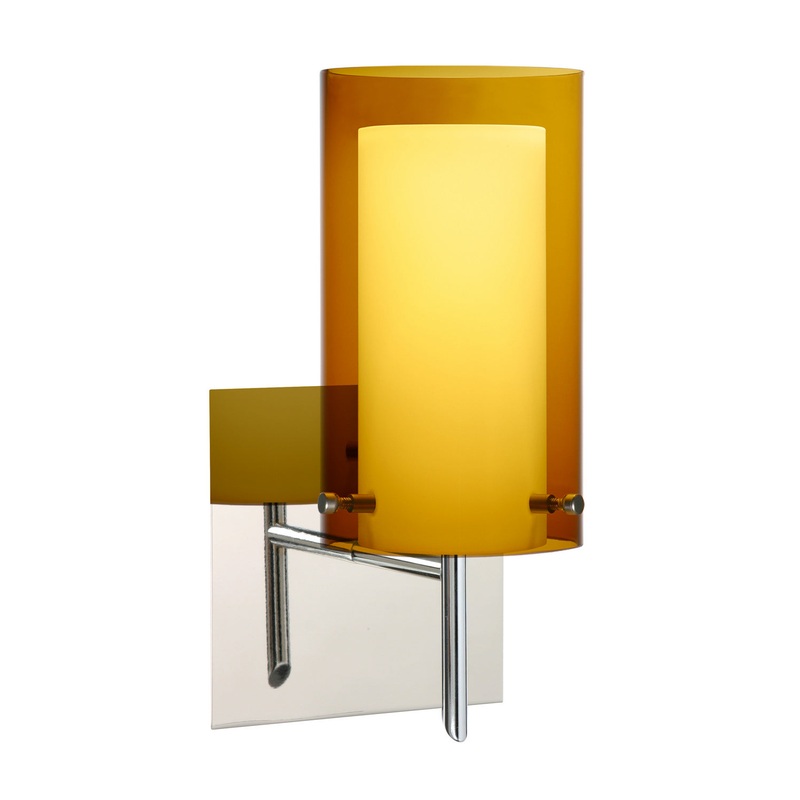 Besa 1SW-G44007-CR-SQ Pahu One Light Wall Sconce Chrome