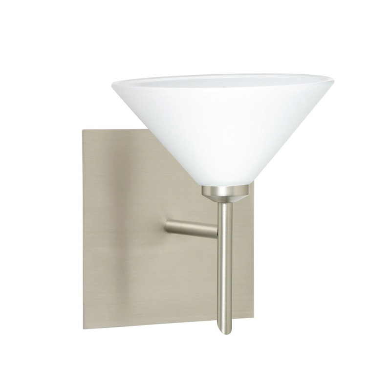 Besa 1SW-117607-SN-SQ Kona One Light Wall Sconce Satin Nickel