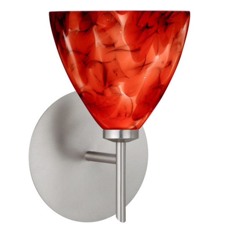 Besa 1SW-177941-SN Mia One Light Wall Sconce Satin Nickel (Discontinued)