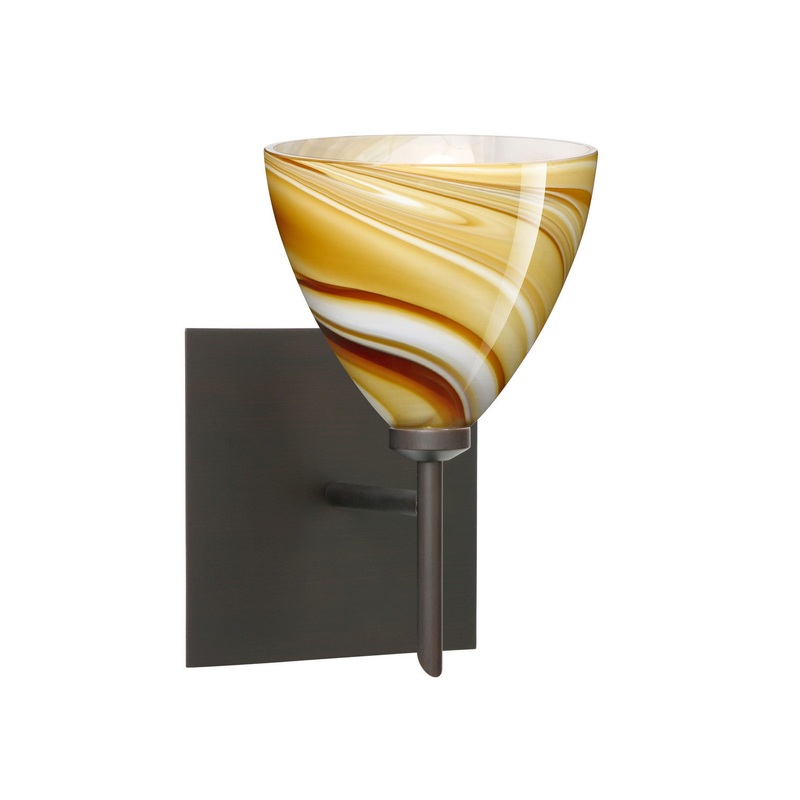 Besa 1SW-1779HN-BR-SQ Mia One Light Wall Sconce Bronze