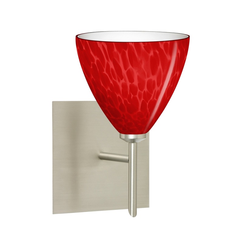 Besa 1SW-1779RC-SN-SQ Besa Mia Mini Sconce with Square Canopy One Light Wall Sconce Satin Nickel