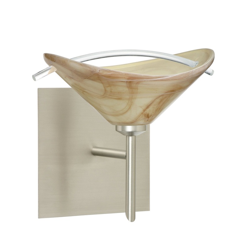 Besa 1SW-181305-SN-SQ Hoppi One Light Wall Sconce Satin Nickel