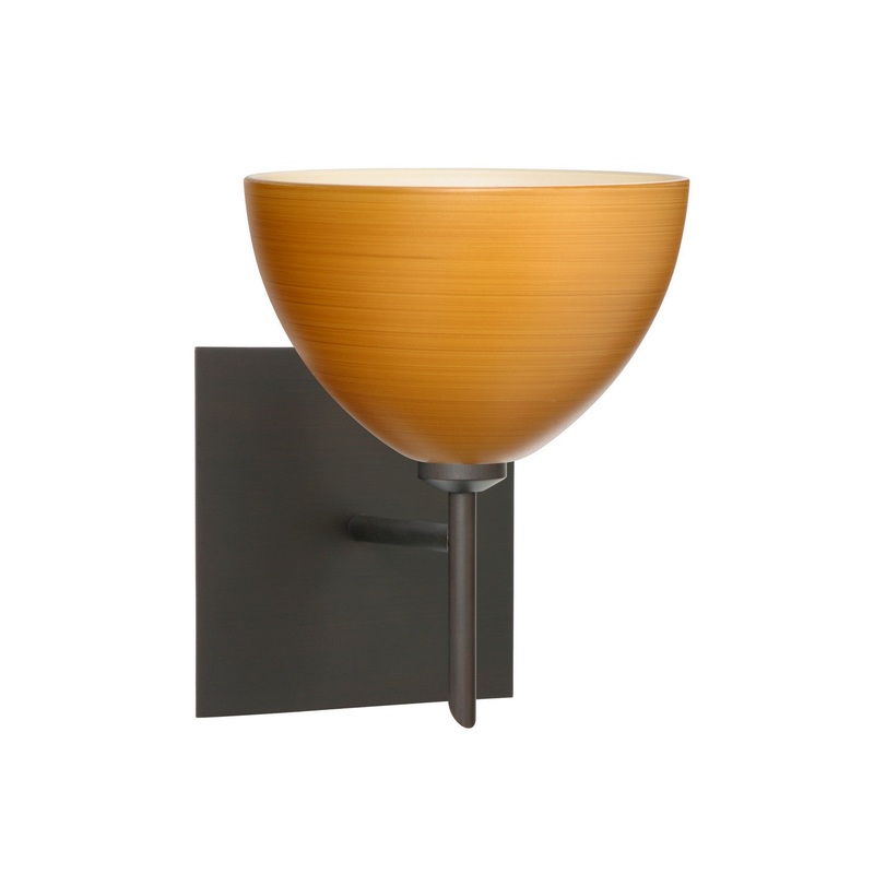 Besa 1SW-4679OK-BR-SQ Brella One Light Wall Sconce Bronze