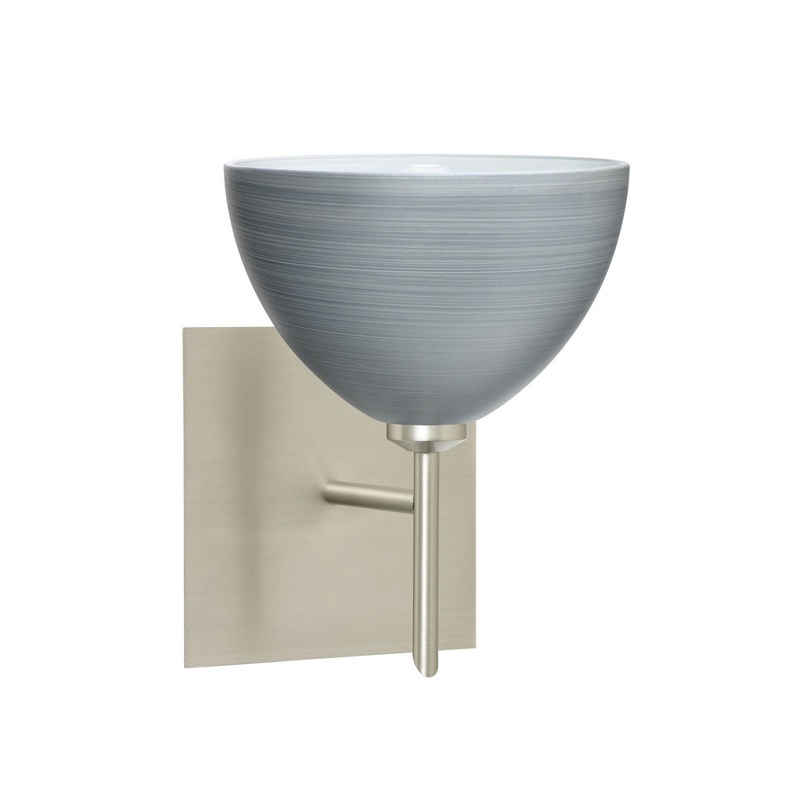 Besa 1SW-4679TN-SN-SQ Brella One Light Wall Sconce Satin Nickel