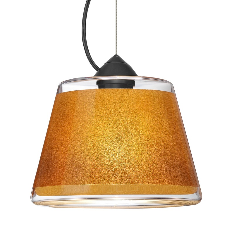 Besa 1KX-PIC9GD-BK Besa Pica 9 Pendant One Light Pendant Black