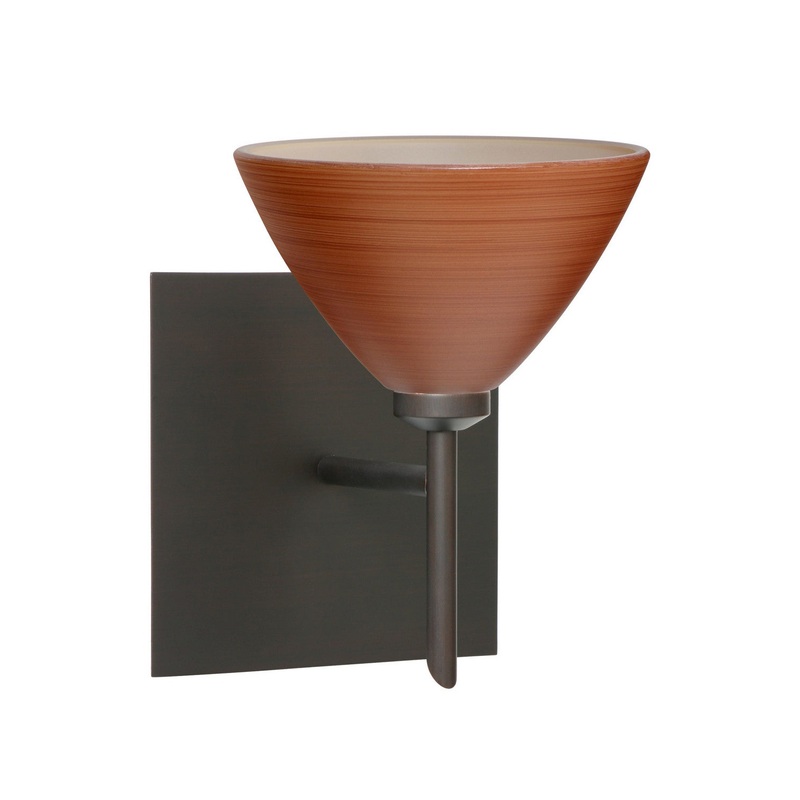 Besa 1SW-1743CH-BR-SQ Domi One Light Wall Sconce Bronze