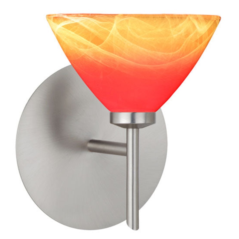 Besa 1SW-1743SL-SN Domi One Light Wall Sconce Satin Nickel