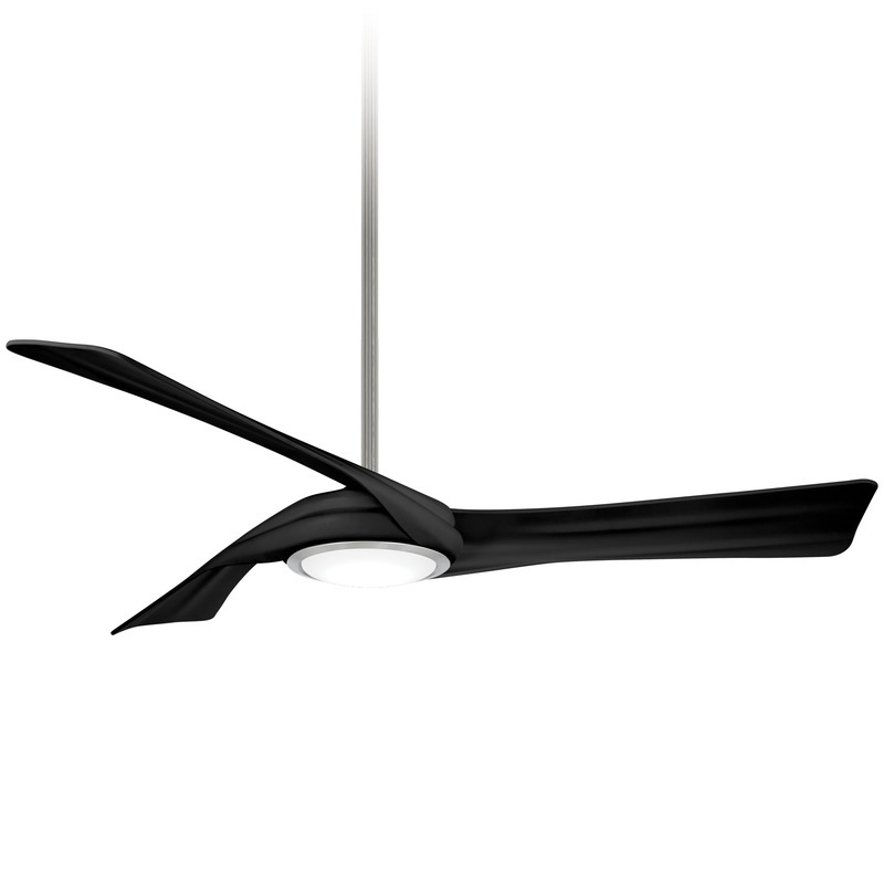 Minka-Aire F714L-BN/CL Curl 60" Ceiling Fan, Brushed Nickel/Coal
