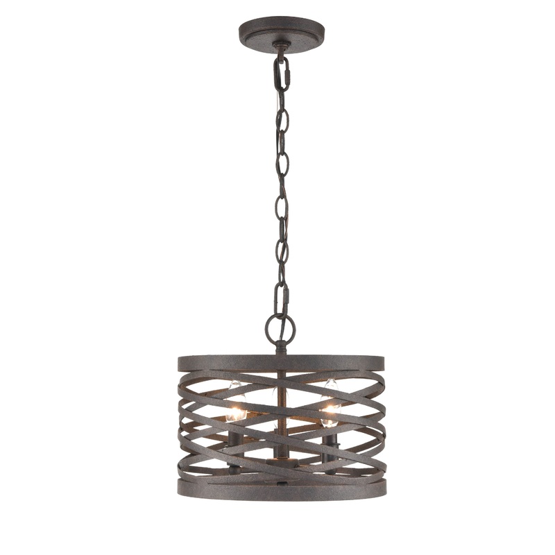 Shoppers Lighting PD2022-WI 2-Light Pendant, Weathered Iron Finish