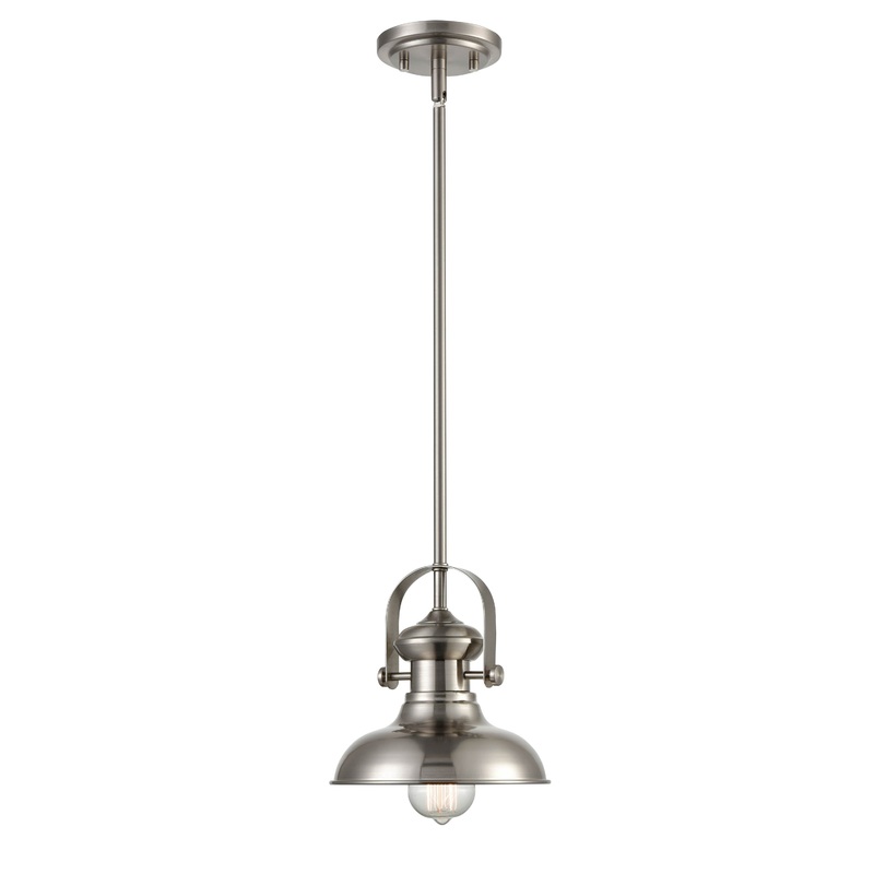 Shoppers Lighting PD2051-BN 1-Light Mini-Pendant, Brushed Nickel Finish