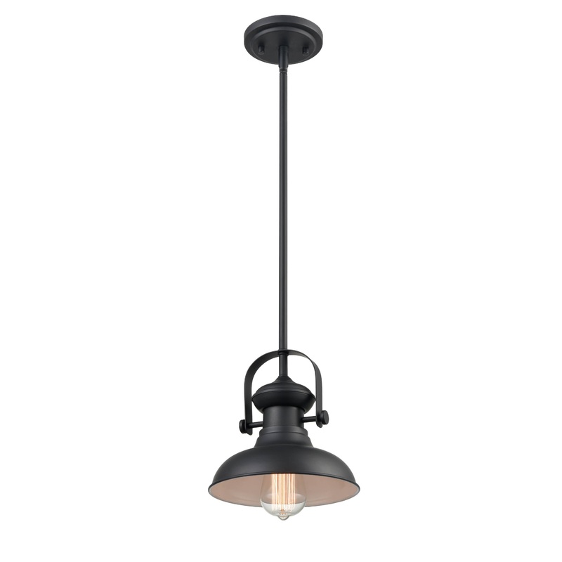 Shoppers Lighting PD2051-MB 1-Light Mini-Pendant, Matte Black Finish