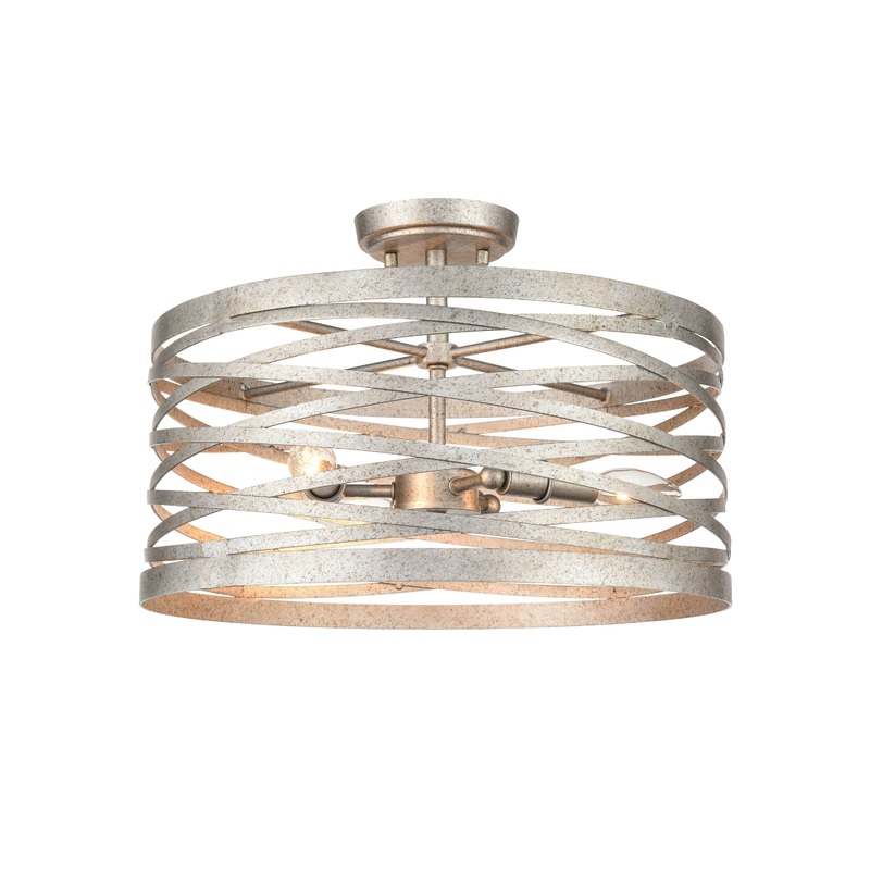 Shoppers Lighting SMF20033-AN 3-Light Semi-Flush, Antique Nickel Finish