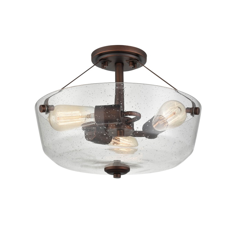 Shoppers Lighting SMF2083-RBZ 3-Light Semi-Flush, Rubbed Bronze Finish