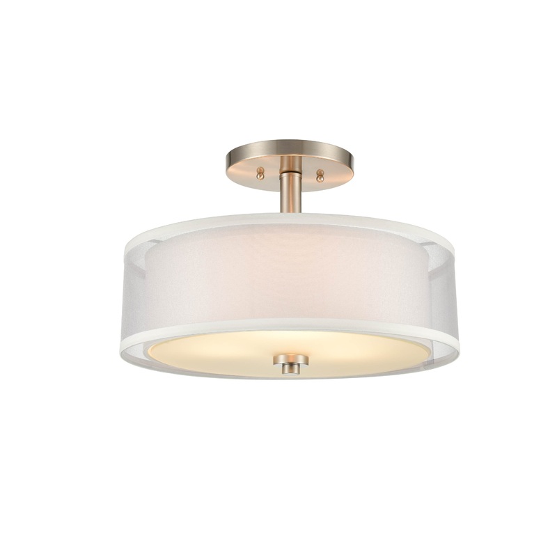 Shoppers Lighting SMF2103-BN 3-Light Semi-Flush, Brushed Nickel Finish