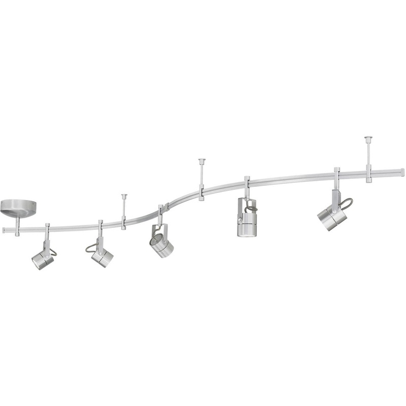 Tech Lighting 800RAL5FCN Focus Track Lighting Kit, 100 watt Flexible Track Light System, 8.5" x 8.5" x 8.5", Matte Nickel (Discontinued)