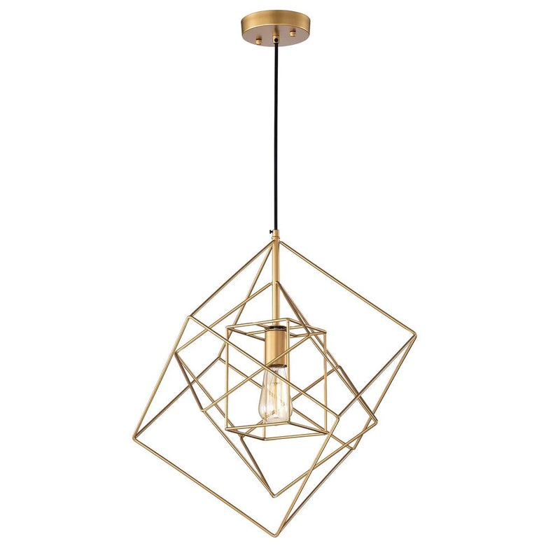 Warehouse of Tiffany Arabella 20 in. 1-Light Indoor Gold Pendant Chandelier