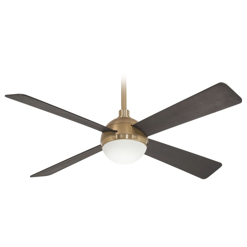 Minka-Aire F623L-BBR/SBR Orb LED 54" Ceiling Fan, Soft Brass