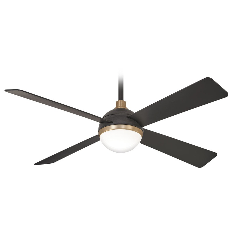 Minka-Aire F623L-BC/SBR Orb LED 54" Ceiling Fan, Soft Brass