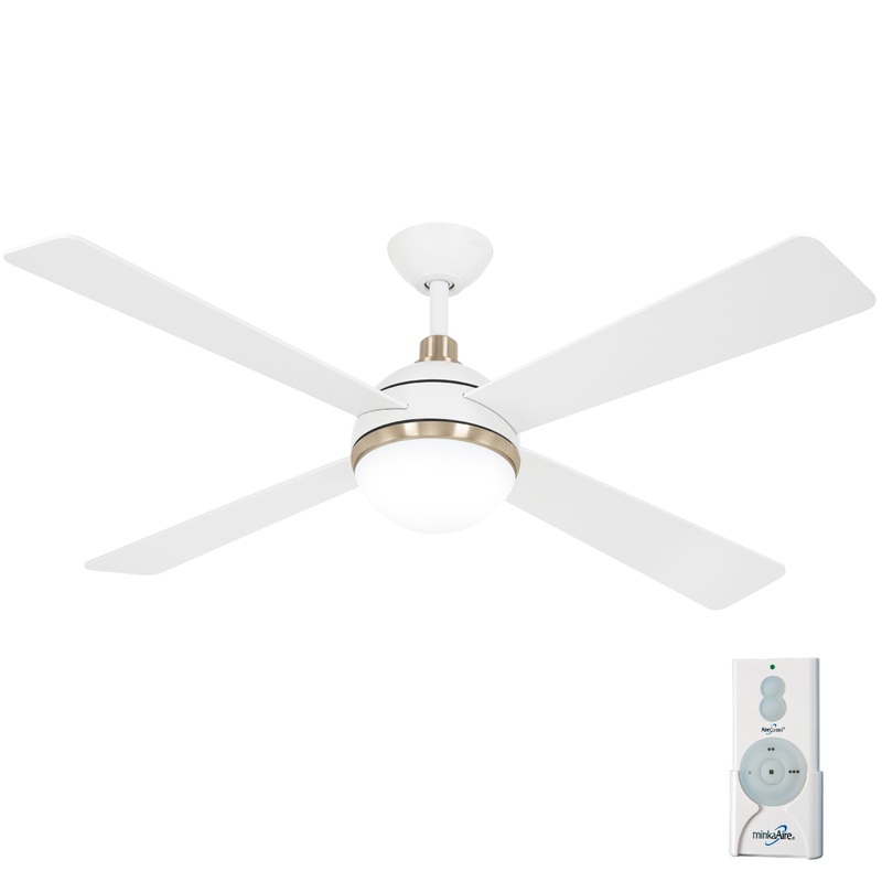 Minka-Aire F623L-WHF/SBR Orb LED 54" Ceiling Fan, Flat White