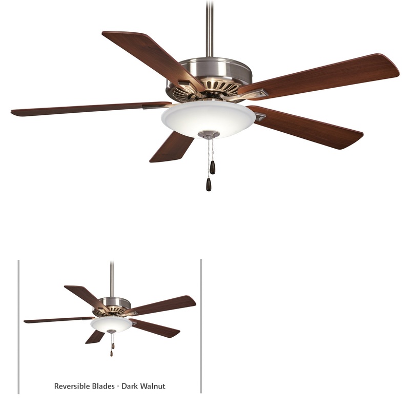 Minka-Aire F656L-BN/DW Contractor Uni-Pack LED 52" Ceiling Fan, Brushed Nickel/Dark Walnut
