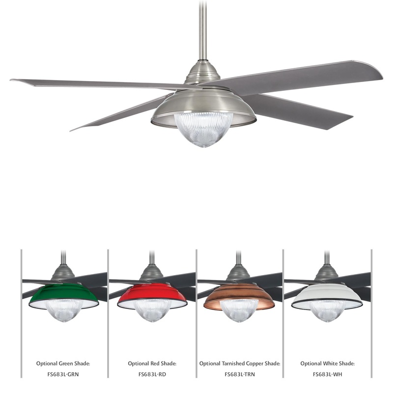 Minka-Aire F683L-BNW Shade 56" Ceiling Fan, Brushed Nickel Wet (Discontinued)