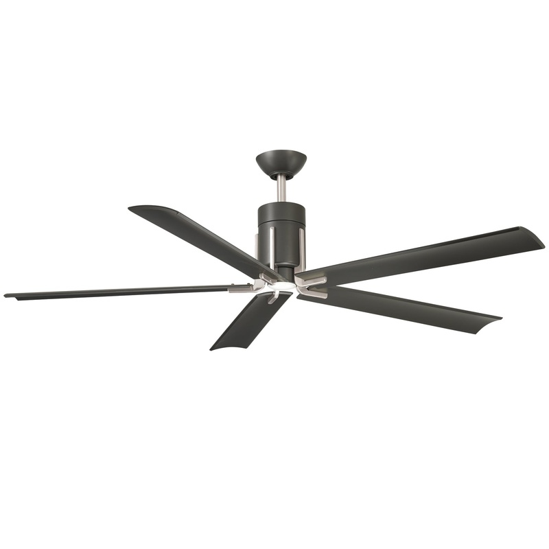 Minka-Aire F684L-GI/BN Clean 60" Ceiling Fan, Grey Iron/Brushed Nickel