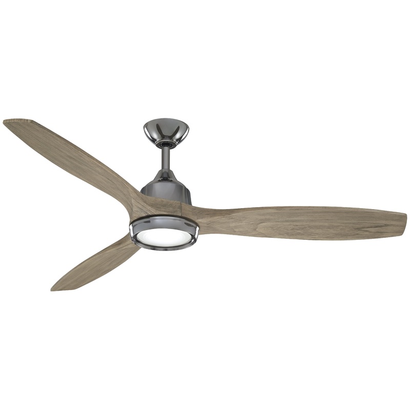 Minka-Aire F749L-GM/SG Skyhawk - 3-Blade LED 60" DC Ceiling Fan, Gun Metal w/ Seashore Grey Blades