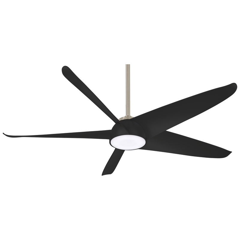 Minka-Aire F771L-BN/CL Ellipse 60" Ceiling Fan, Brushed Nickel/Coal