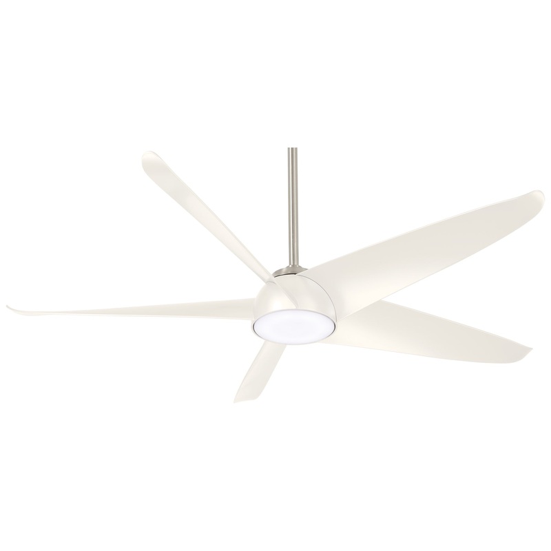 Minka-Aire F771L-BN/WH Ellipse 60" Ceiling Fan, Brushed Nickel/White