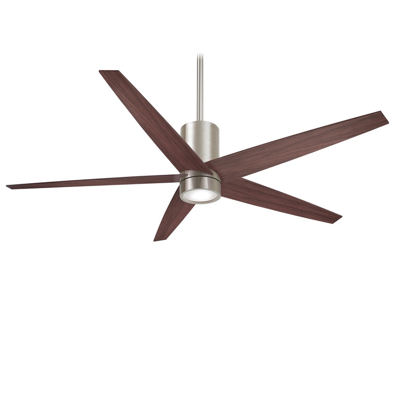 Minka-Aire F828-BN/DW Symbio 56" Ceiling Fan, Brushed Nickel/Dark Walnut