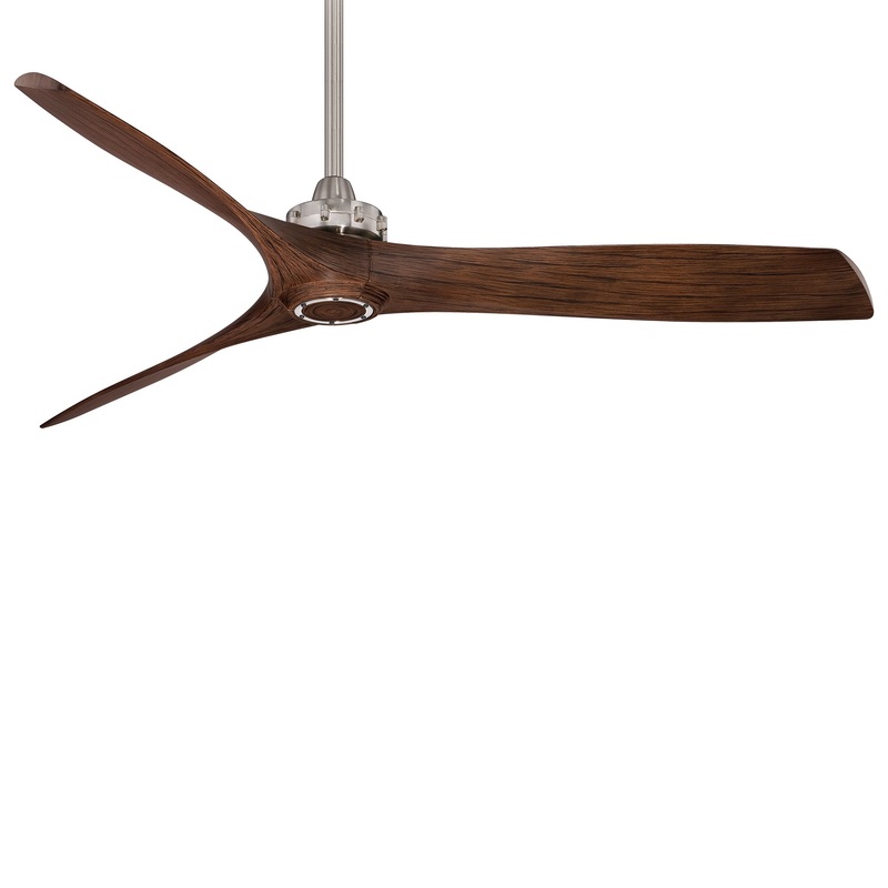 Minka-Aire F853-BN/MM Aviation 60" Ceiling Fan, Brushed Nickel W/ Medium Maple