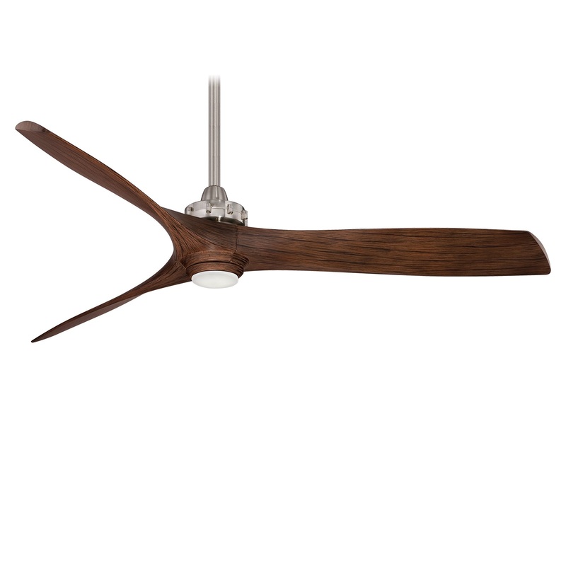Minka-Aire F853L-BN/MM Aviation - LED 60 Inch Ceiling Fan, Brushed Nickel / Medium Maple Finish (Discontinued)