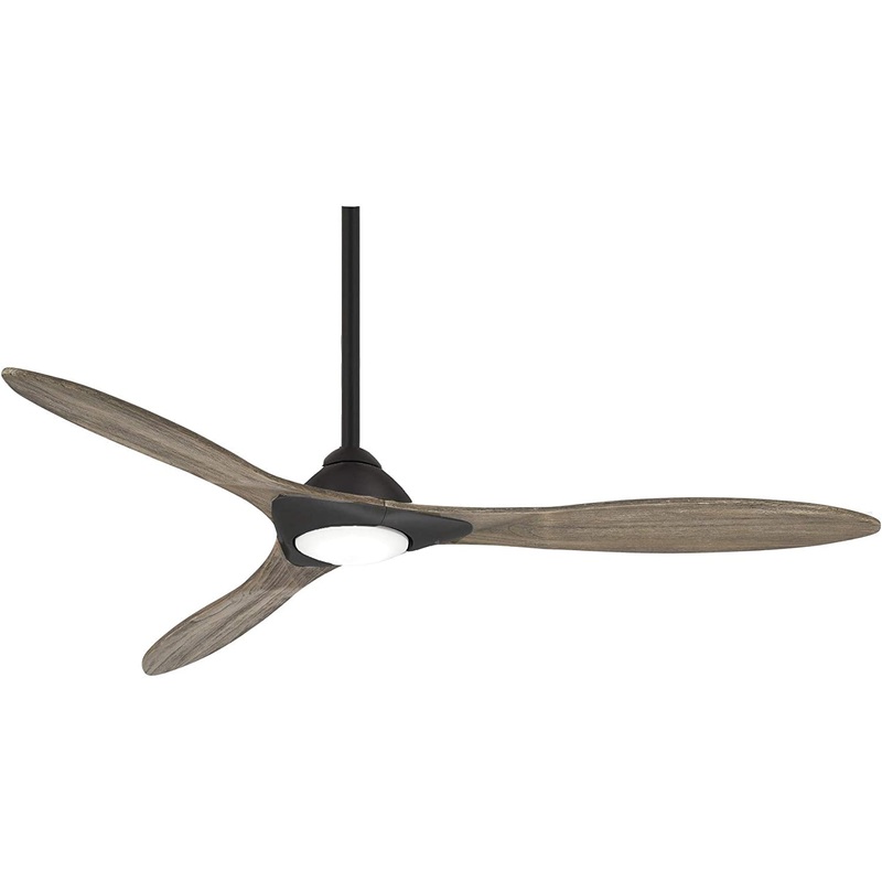 Minka-Aire F868L-CL/DRF Sleek - 3-Blade 60" LED Smart Ceiling Fan, Coal w/ Driftwood Blades