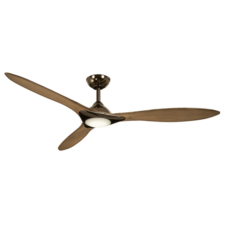 Minka-Aire F868L-GM/SG Sleek - 3-Blade 60" LED Smart Ceiling Fan, Gun Metal w/ Seashore Grey Blades