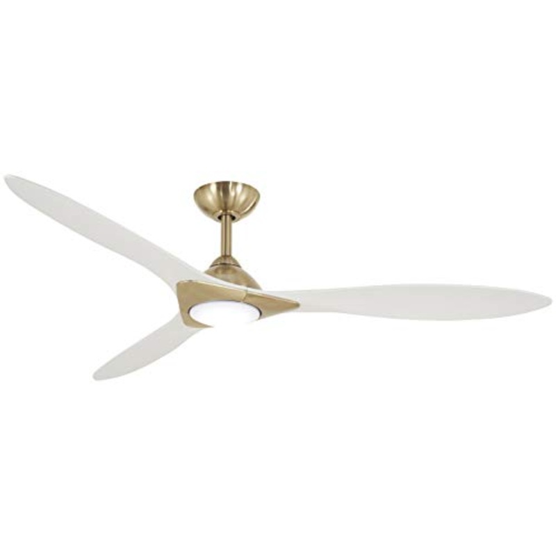 Minka-Aire F868L-SBR/WHF Sleek 60" Ceiling Fan, Soft Brass
