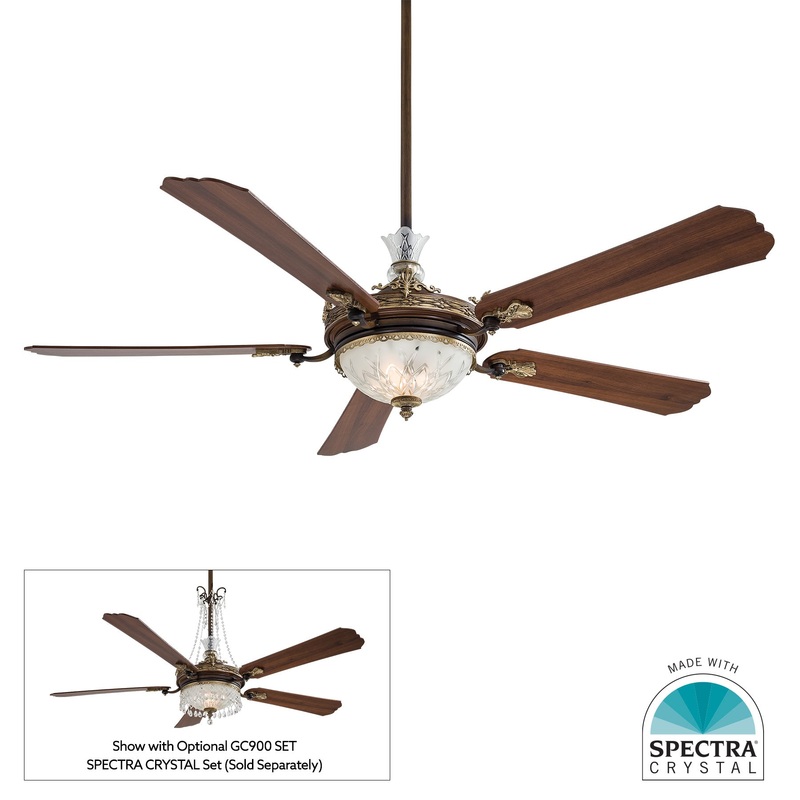 Minka-Aire F900L-BCW Cristafano LED 68" Ceiling Fan, Belcaro Walnut