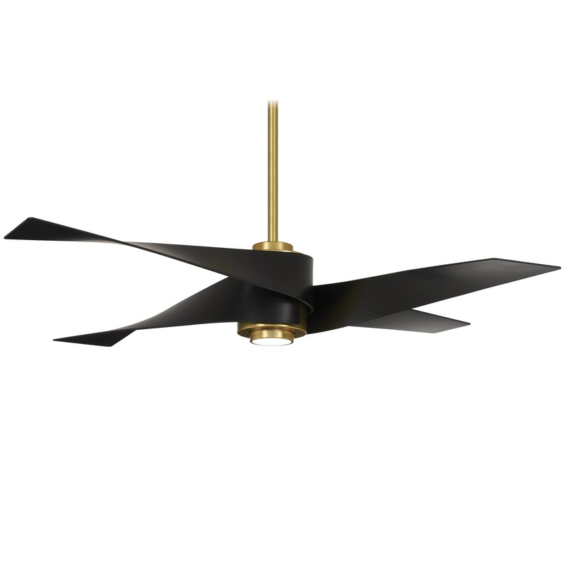 Minka-Aire F903L-SBR/MBK Artemis IV 64" Ceiling Fan, Soft Brass/Matte Black