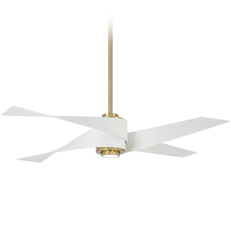 Minka-Aire F903L-SBR/WHF Artemis IV 64" Ceiling Fan, Soft Brass