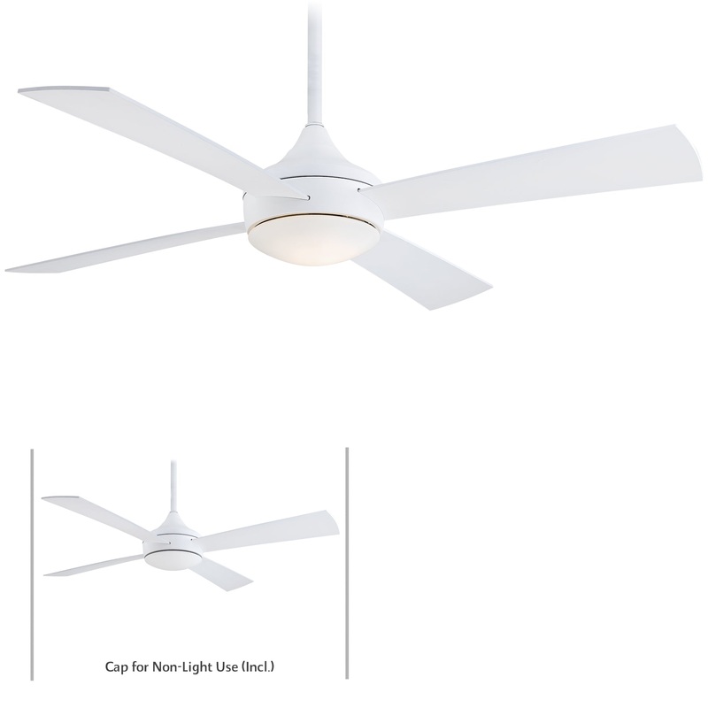 Minka-Aire F523L-WHF Aluma Wet LED 52" Ceiling Fan, Flat White